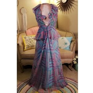 Vintage 70s chiffon maxi dress